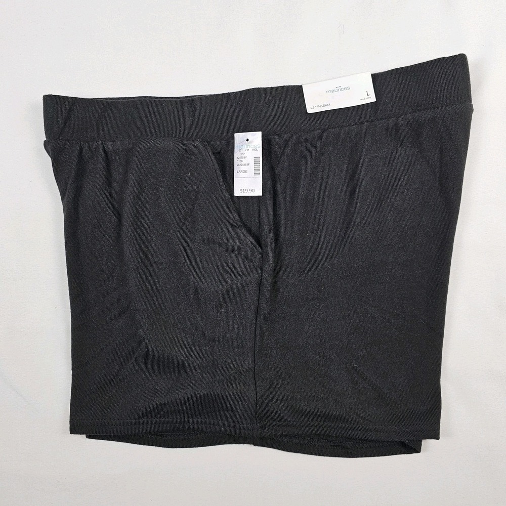 Maurices Shorts Super Soft Black Elastic Waist Knit New Womens L - Picture 3 of 4